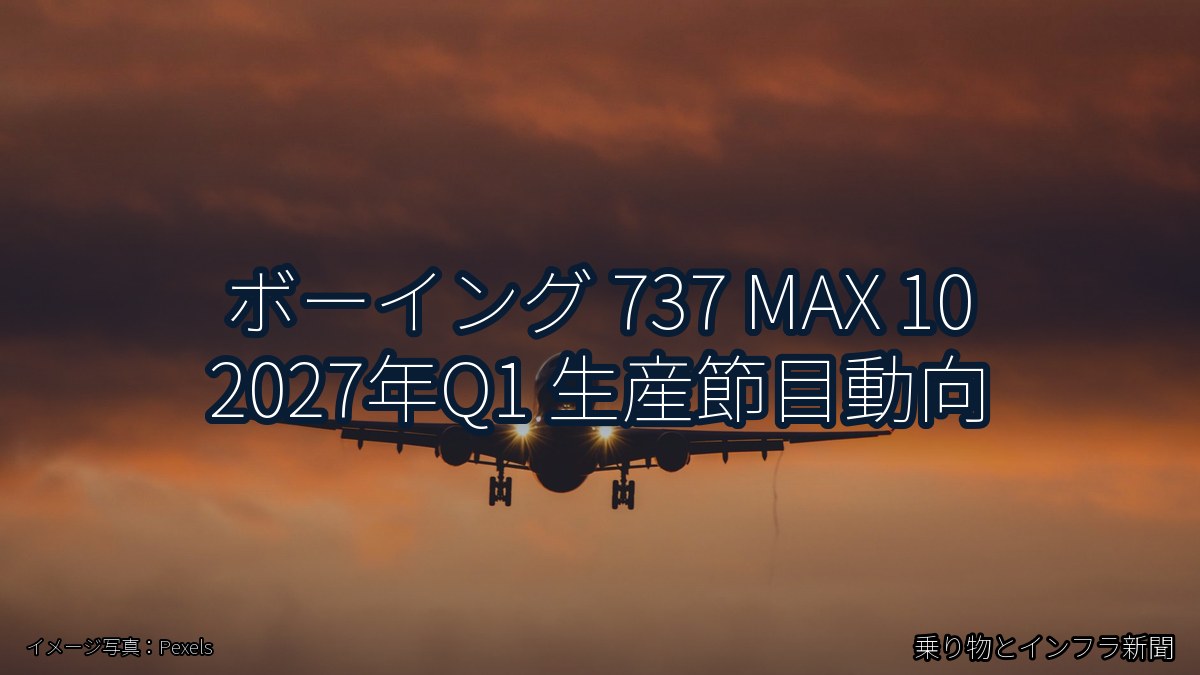 ボーイング 737 MAX 10 2027年Q1 生産節目動向（乗り物とインフラ新聞）