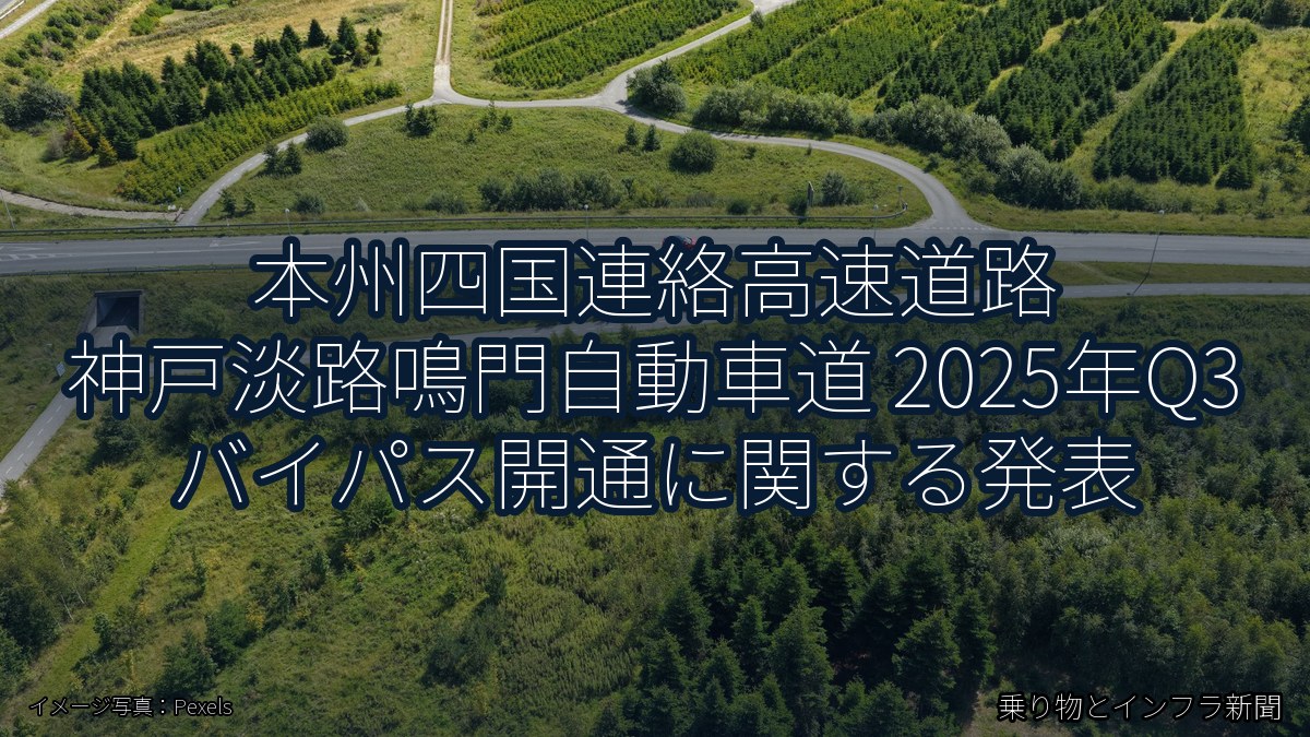 本州四国連絡高速道路 神戸淡路鳴門自動車道 2025年Q3 バイパス開通に関する発表（乗り物とインフラ新聞）