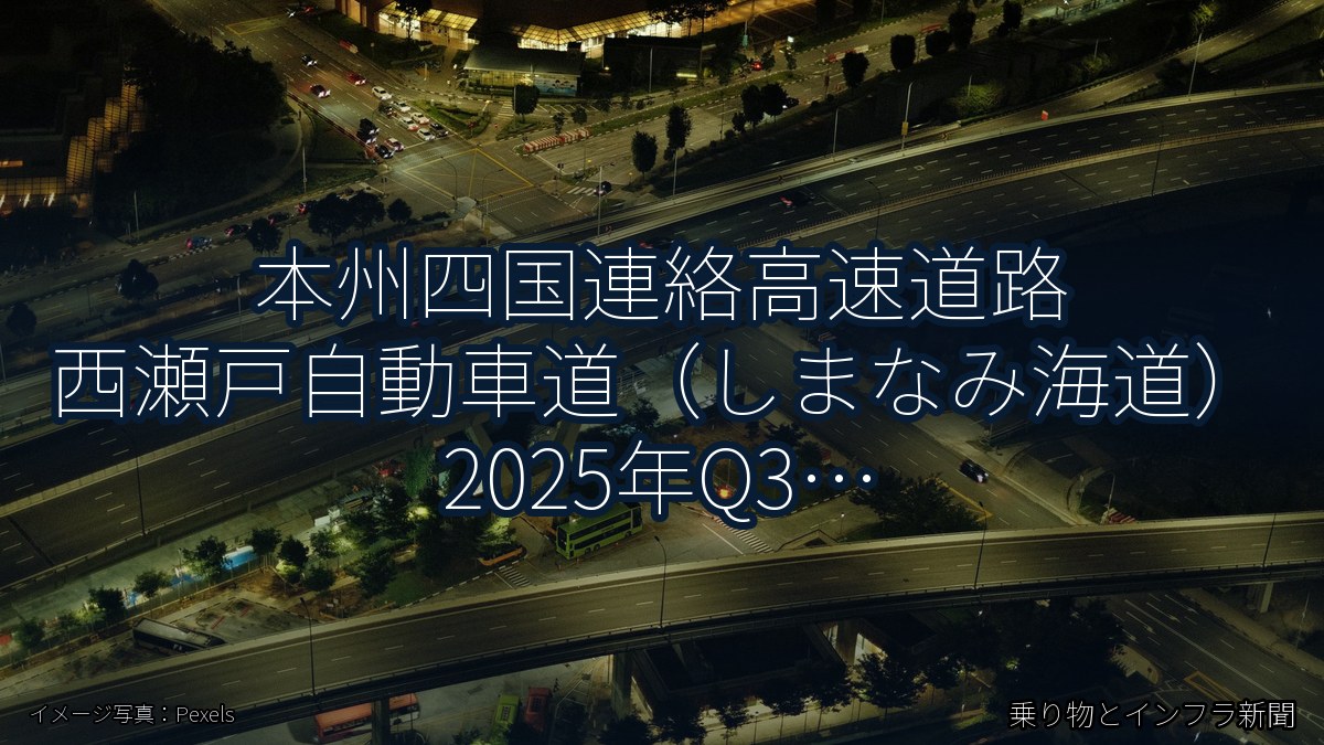 本州四国連絡高速道路 西瀬戸自動車道(しまなみ海道) 2025年Q3 バイパス開通に関する発表(乗り物とインフラ新聞)