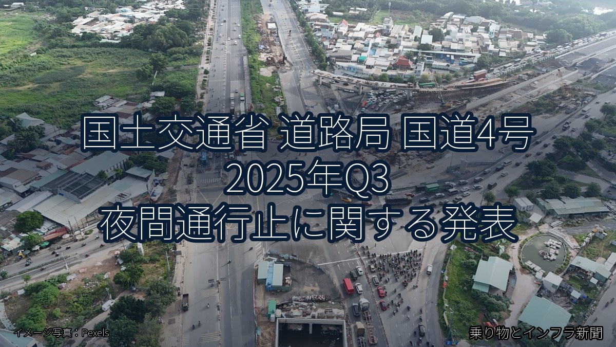 国土交通省 道路局 国道4号 2025年Q3 夜間通行止に関する発表（乗り物とインフラ新聞）