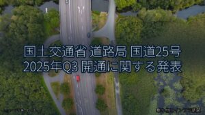 国土交通省 道路局 国道25号 2025年Q3 開通に関する発表（乗り物とインフラ新聞）