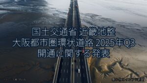 国土交通省 近畿地整 大阪都市圏環状道路 2025年Q3 開通に関する発表（乗り物とインフラ新聞）
