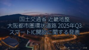 国土交通省 近畿地整 大阪都市圏環状道路 2025年Q3 スマートIC開設に関する発表（乗り物とインフラ新聞）