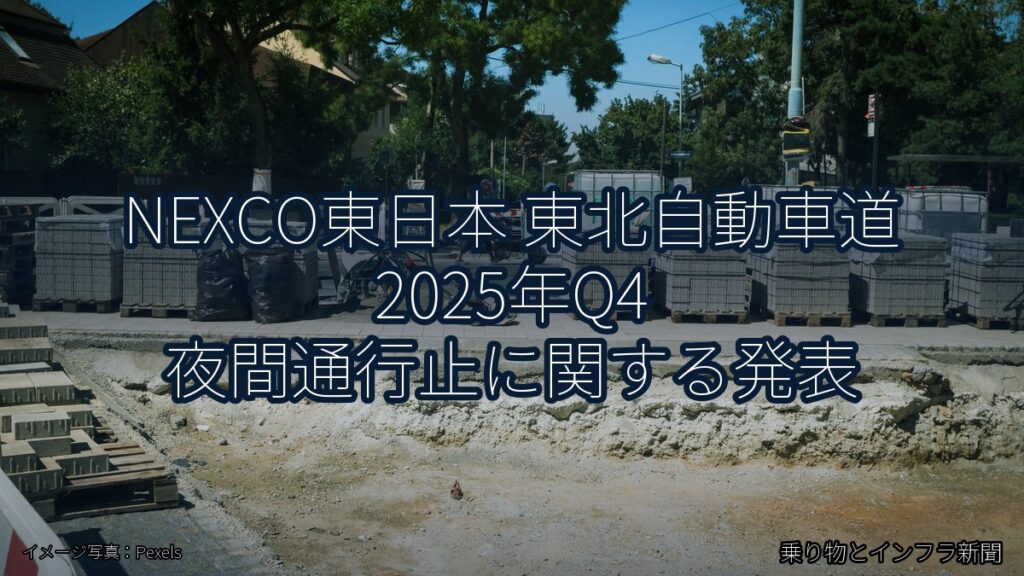 NEXCO東日本 東北自動車道 2025年Q4 夜間通行止に関する発表（乗り物とインフラ新聞）