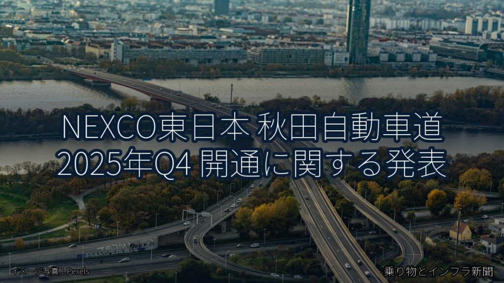 NEXCO東日本 秋田自動車道 2025年Q4 開通に関する発表（乗り物とインフラ新聞）