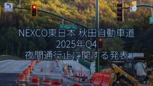 NEXCO東日本 秋田自動車道 2025年Q4 夜間通行止に関する発表（乗り物とインフラ新聞）