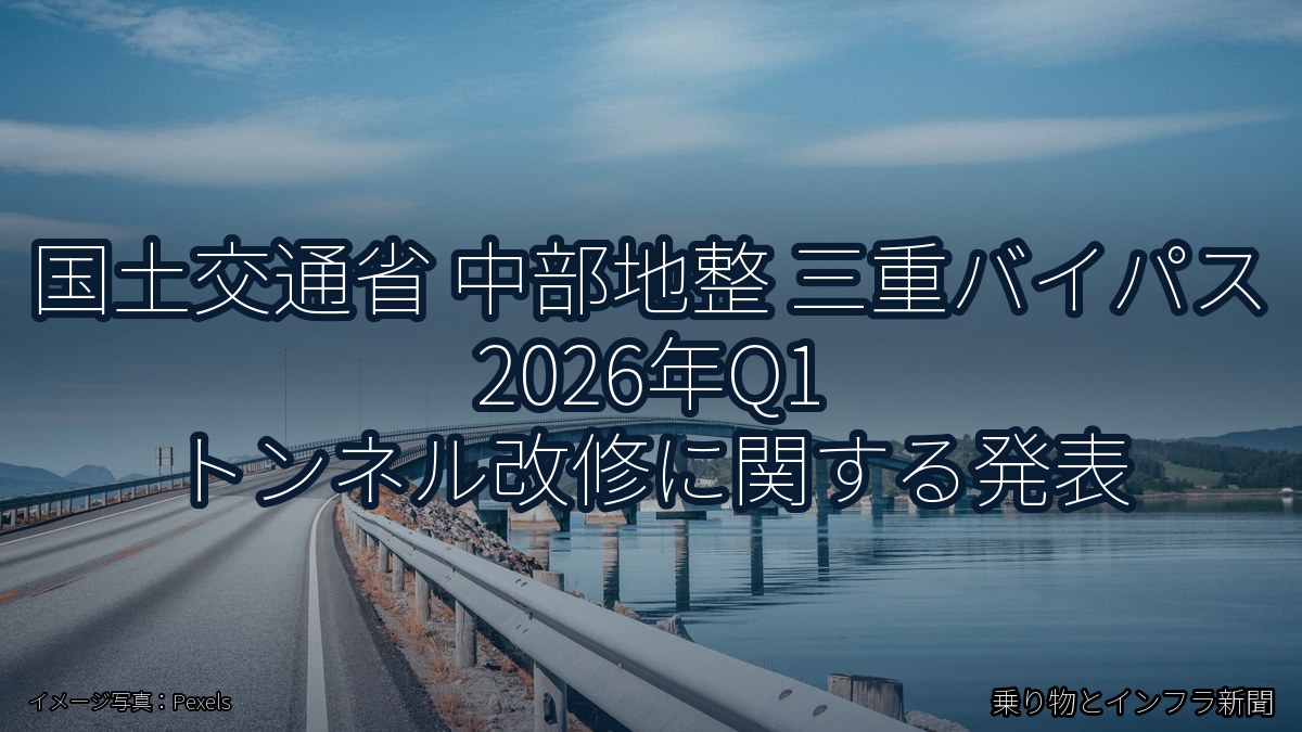 国土交通省 中部地整 三重バイパス 2026年Q1 トンネル改修に関する発表（乗り物とインフラ新聞）