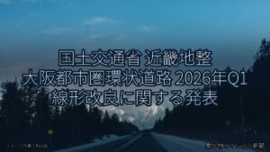国土交通省 近畿地整 大阪都市圏環状道路 2026年Q1 線形改良に関する発表（乗り物とインフラ新聞）