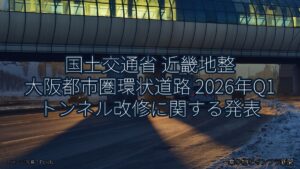 国土交通省 近畿地整 大阪都市圏環状道路 2026年Q1 トンネル改修に関する発表（乗り物とインフラ新聞）