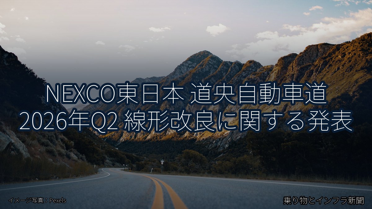 NEXCO東日本 道央自動車道 2026年Q2 線形改良に関する発表（乗り物とインフラ新聞）