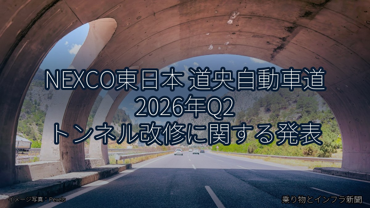 NEXCO東日本 道央自動車道 2026年Q2 トンネル改修に関する発表(乗り物とインフラ新聞)