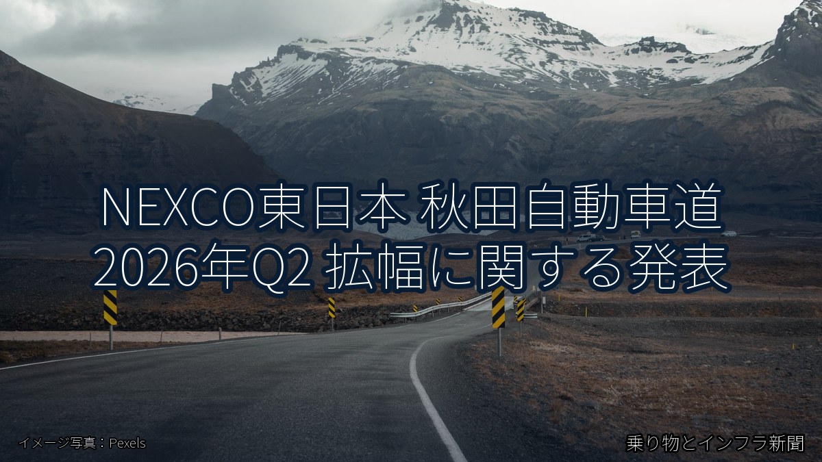 NEXCO東日本 秋田自動車道 2026年Q2 拡幅に関する発表（乗り物とインフラ新聞）