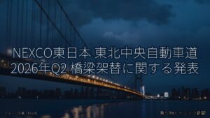 NEXCO東日本 東北中央自動車道 2026年Q2 橋梁架替に関する発表（乗り物とインフラ新聞）