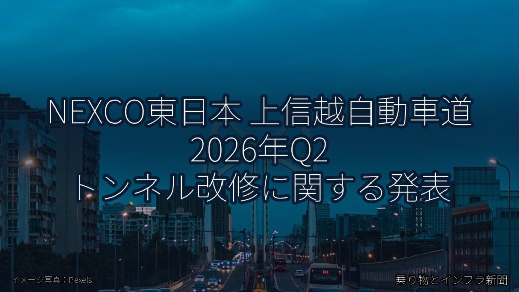 NEXCO東日本 上信越自動車道 2026年Q2 トンネル改修に関する発表（乗り物とインフラ新聞）