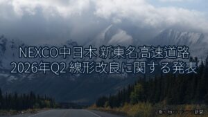 NEXCO中日本 新東名高速道路 2026年Q2 線形改良に関する発表（乗り物とインフラ新聞）