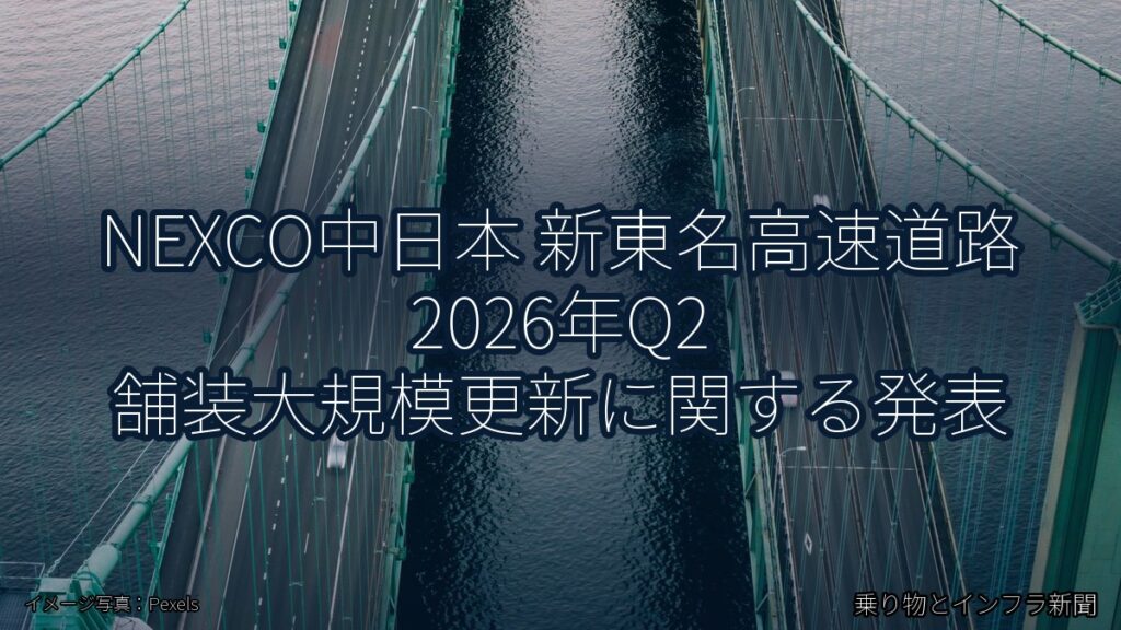 NEXCO中日本 新東名高速道路 2026年Q2 舗装大規模更新に関する発表（乗り物とインフラ新聞）