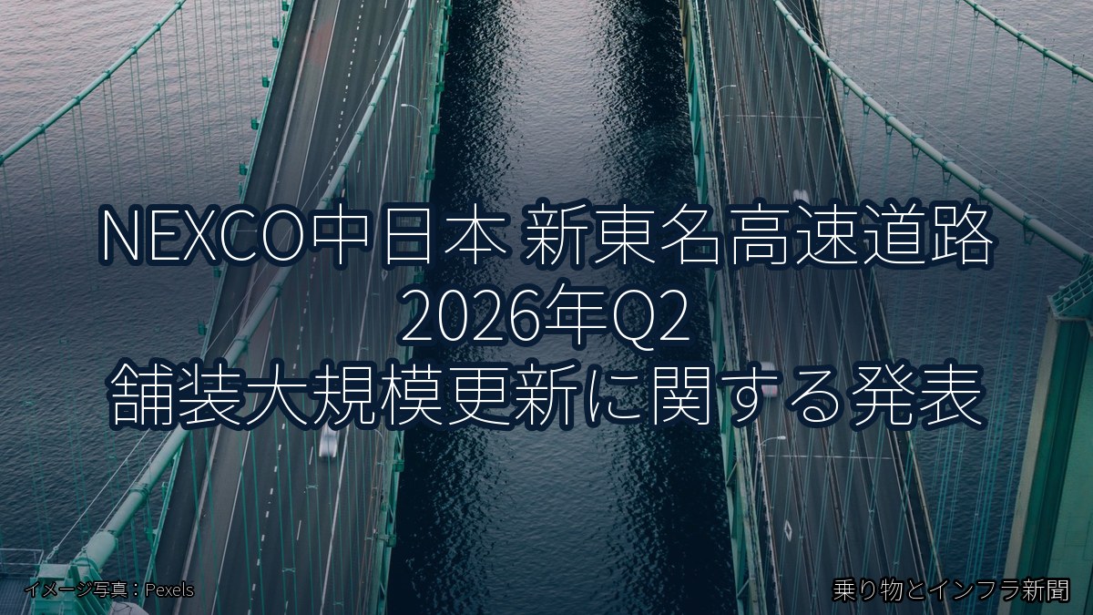 NEXCO中日本 新東名高速道路 2026年Q2 舗装大規模更新に関する発表（乗り物とインフラ新聞）