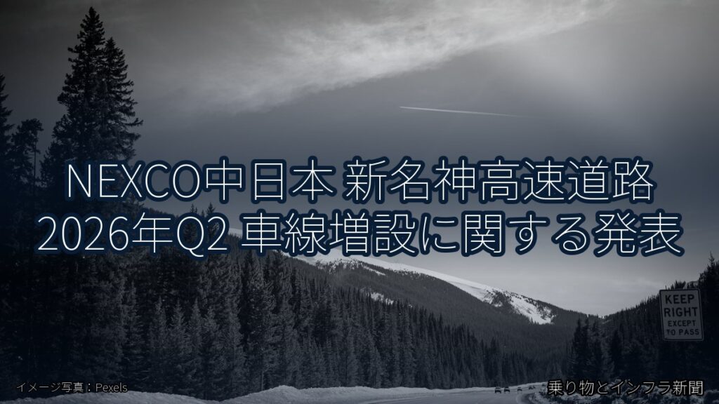 NEXCO中日本 新名神高速道路 2026年Q2 車線増設に関する発表（乗り物とインフラ新聞）