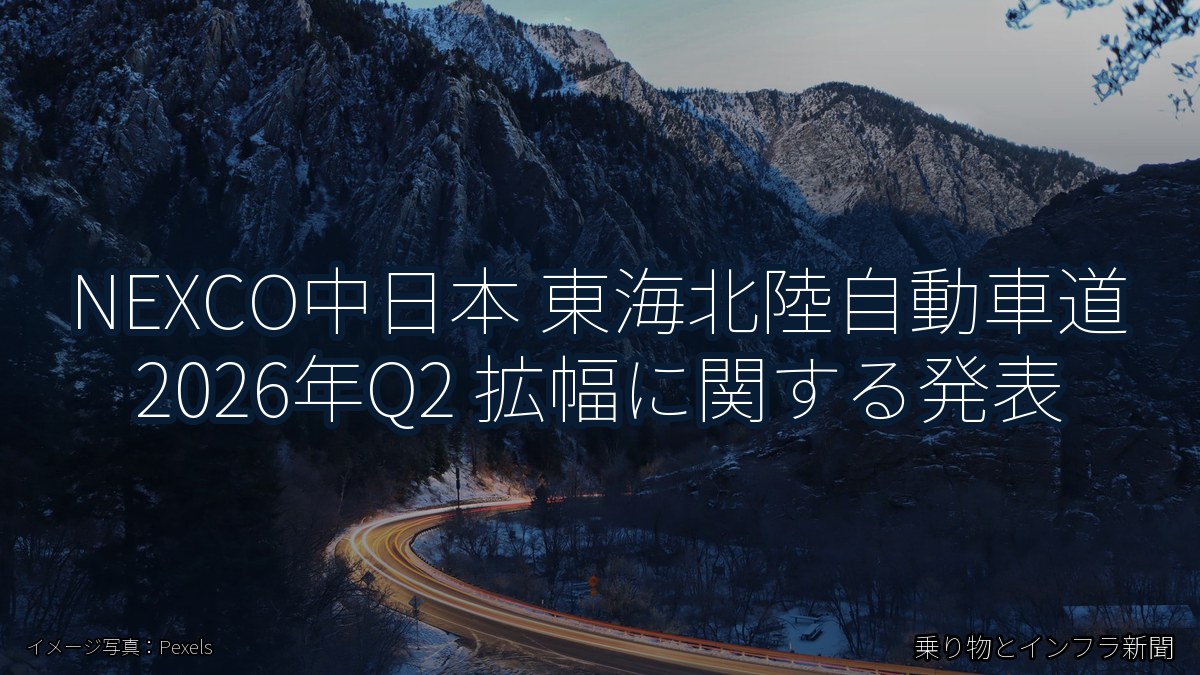 NEXCO中日本 東海北陸自動車道 2026年Q2 拡幅に関する発表（乗り物とインフラ新聞）