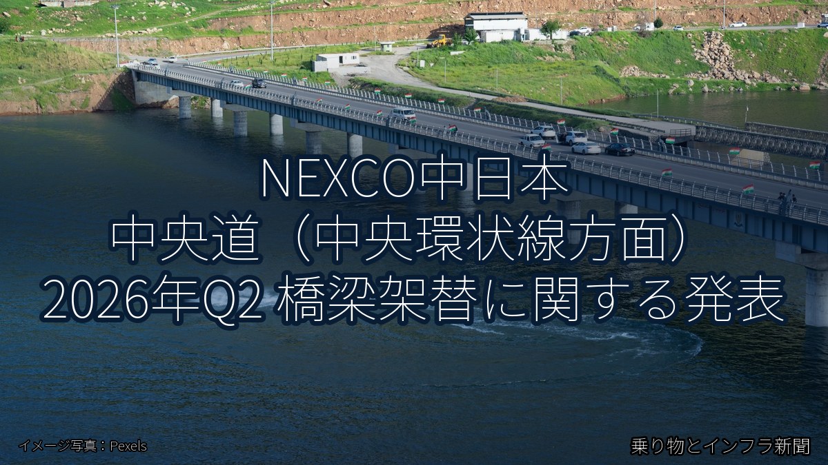 NEXCO中日本 中央道（中央環状線方面） 2026年Q2 橋梁架替に関する発表（乗り物とインフラ新聞）