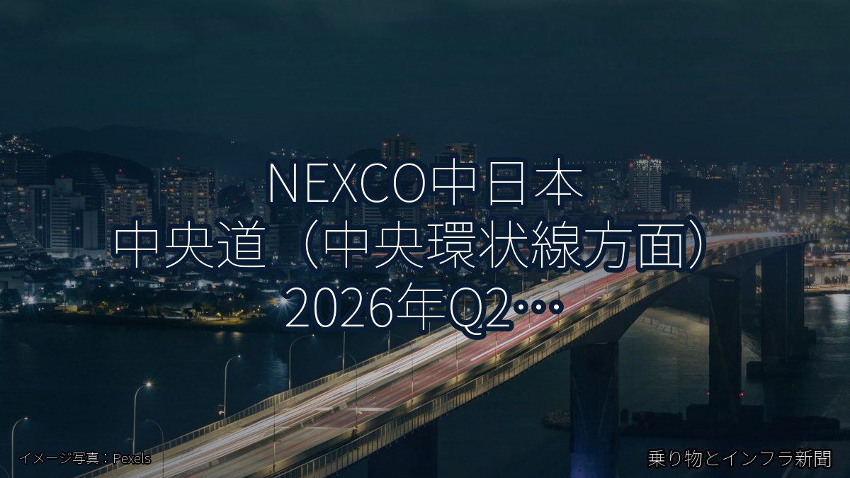 NEXCO中日本 中央道（中央環状線方面） 2026年Q2 トンネル改修に関する発表（乗り物とインフラ新聞）