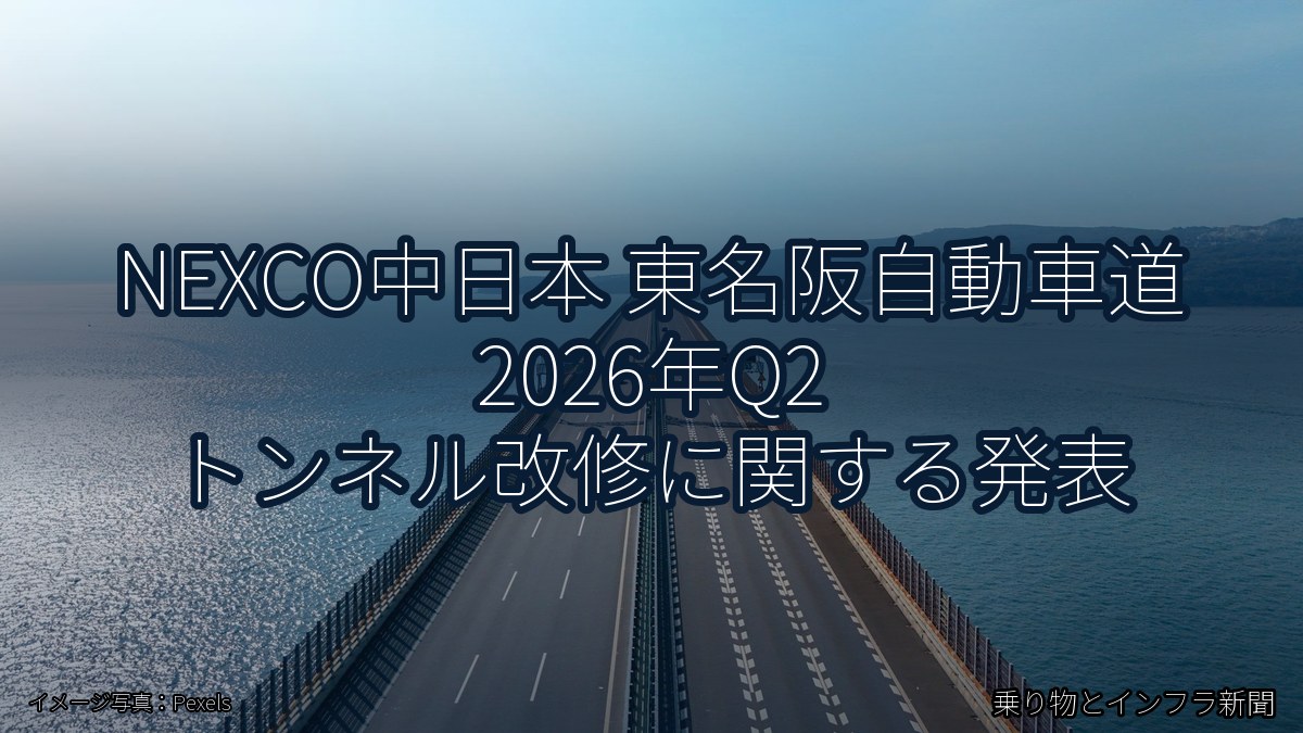 NEXCO中日本 東名阪自動車道 2026年Q2 トンネル改修に関する発表(乗り物とインフラ新聞)