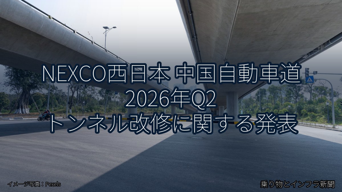 NEXCO西日本 中国自動車道 2026年Q2 トンネル改修に関する発表(乗り物とインフラ新聞)