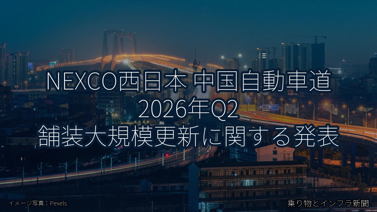 NEXCO西日本 中国自動車道 2026年Q2 舗装大規模更新に関する発表（乗り物とインフラ新聞）