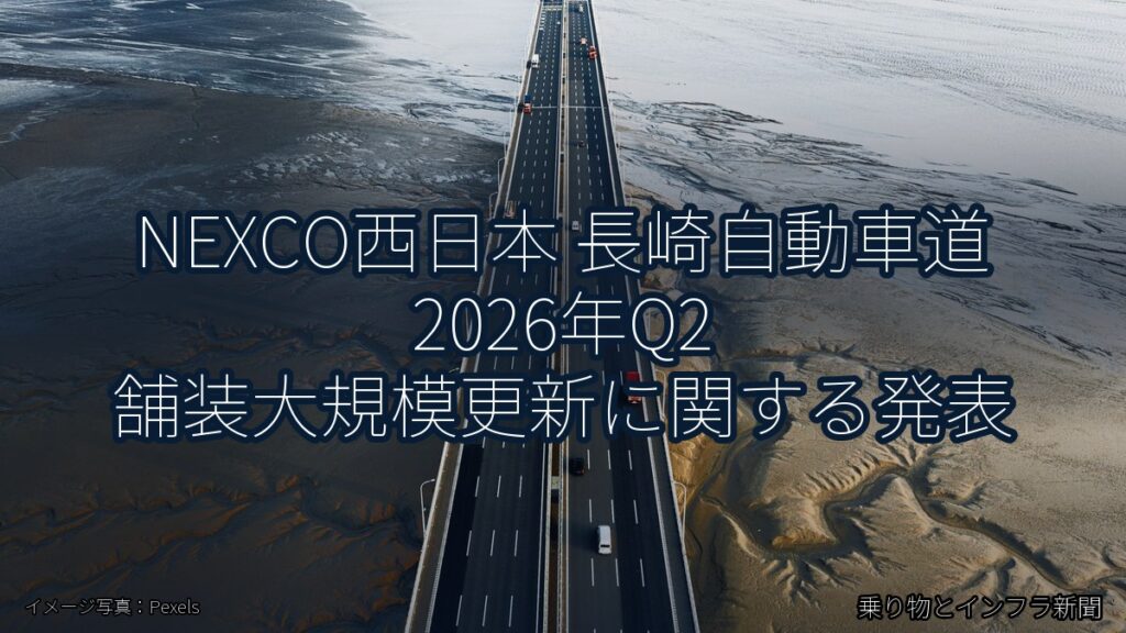 NEXCO西日本 長崎自動車道 2026年Q2 舗装大規模更新に関する発表（乗り物とインフラ新聞）