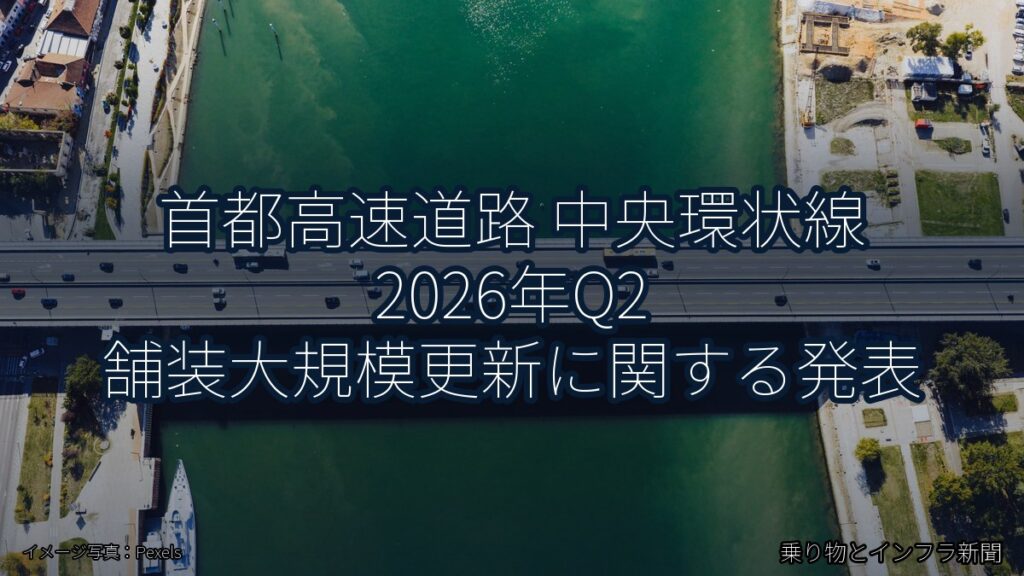 首都高速道路 中央環状線 2026年Q2 舗装大規模更新に関する発表（乗り物とインフラ新聞）