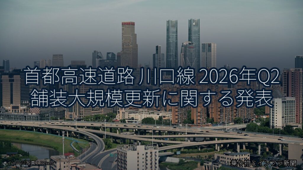 首都高速道路 川口線 2026年Q2 舗装大規模更新に関する発表（乗り物とインフラ新聞）