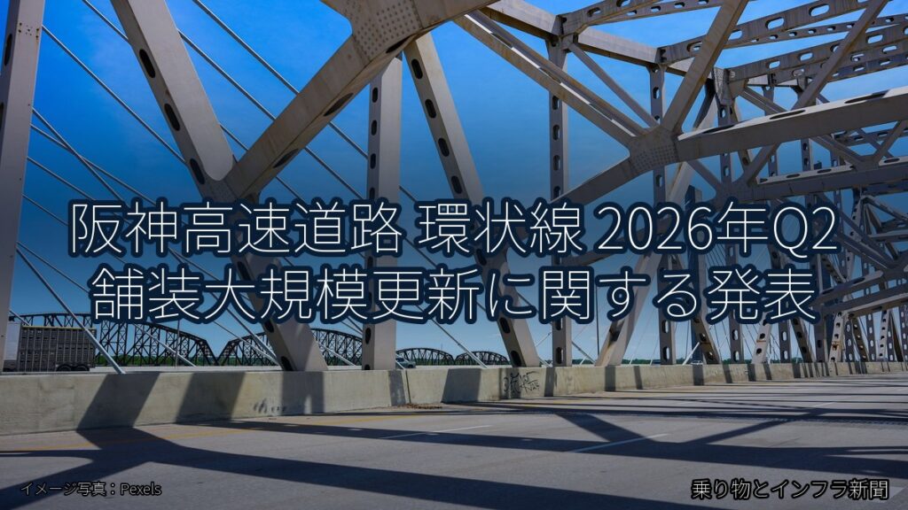 阪神高速道路 環状線 2026年Q2 舗装大規模更新に関する発表（乗り物とインフラ新聞）