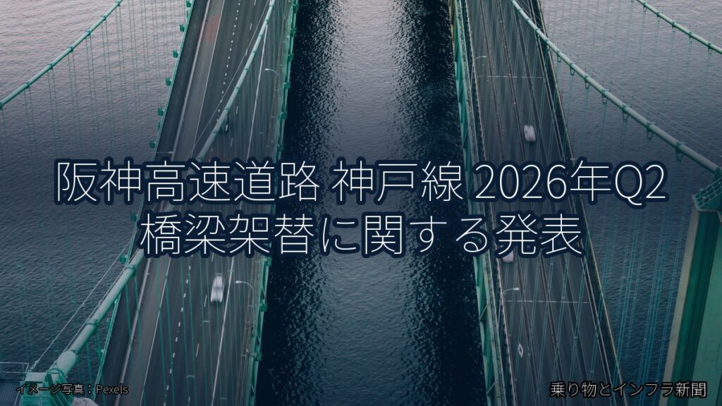 阪神高速道路 神戸線 2026年Q2 橋梁架替に関する発表（乗り物とインフラ新聞）