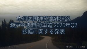 本州四国連絡高速道路 瀬戸中央自動車道 2026年Q2 拡幅に関する発表（乗り物とインフラ新聞）