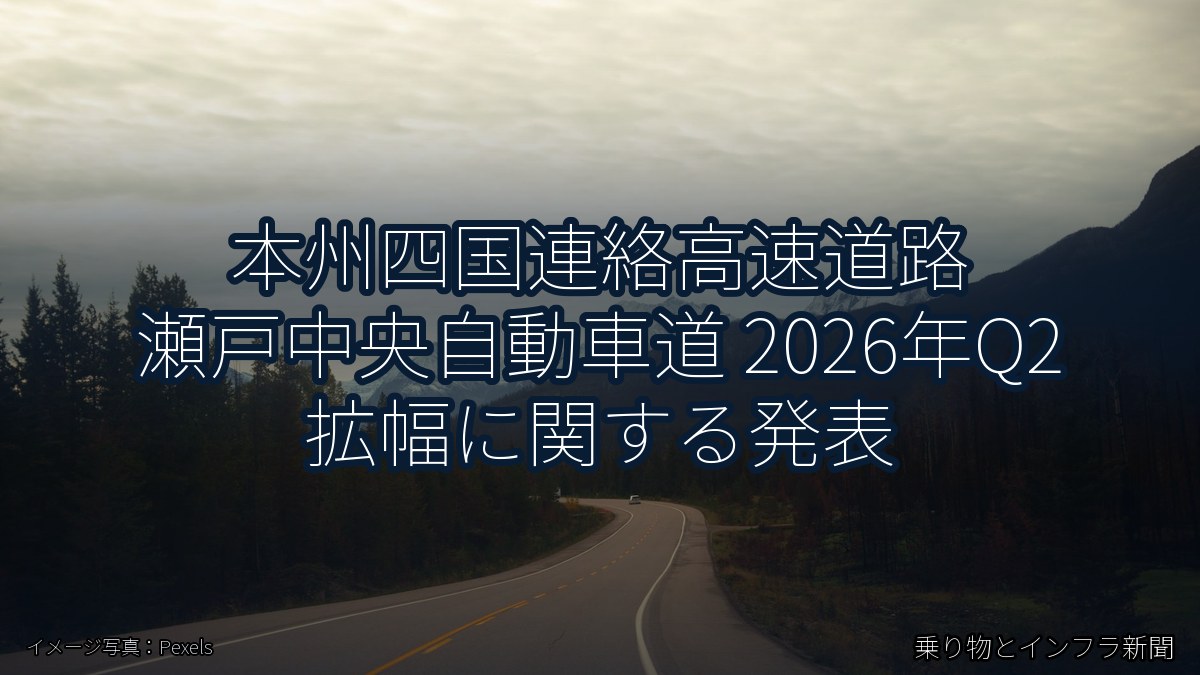 本州四国連絡高速道路 瀬戸中央自動車道 2026年Q2 拡幅に関する発表(乗り物とインフラ新聞)