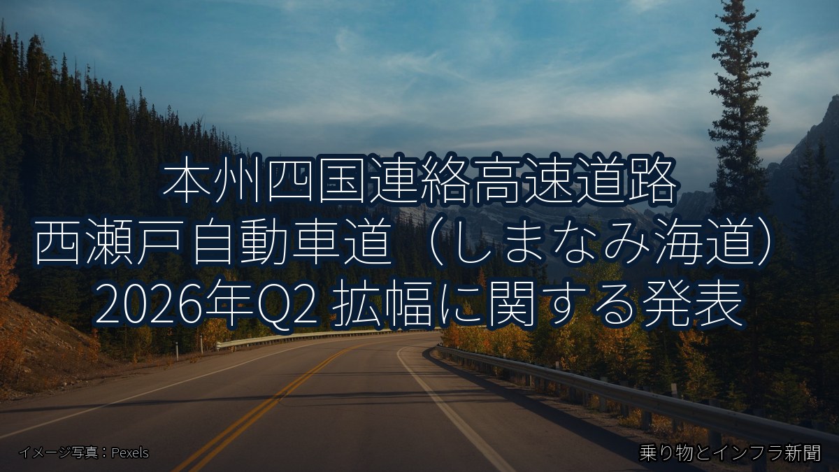本州四国連絡高速道路 西瀬戸自動車道（しまなみ海道） 2026年Q2 拡幅に関する発表（乗り物とインフラ新聞）