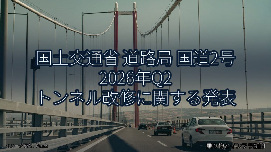 国土交通省 道路局 国道2号 2026年Q2 トンネル改修に関する発表（乗り物とインフラ新聞）
