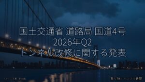 国土交通省 道路局 国道4号 2026年Q2 トンネル改修に関する発表（乗り物とインフラ新聞）
